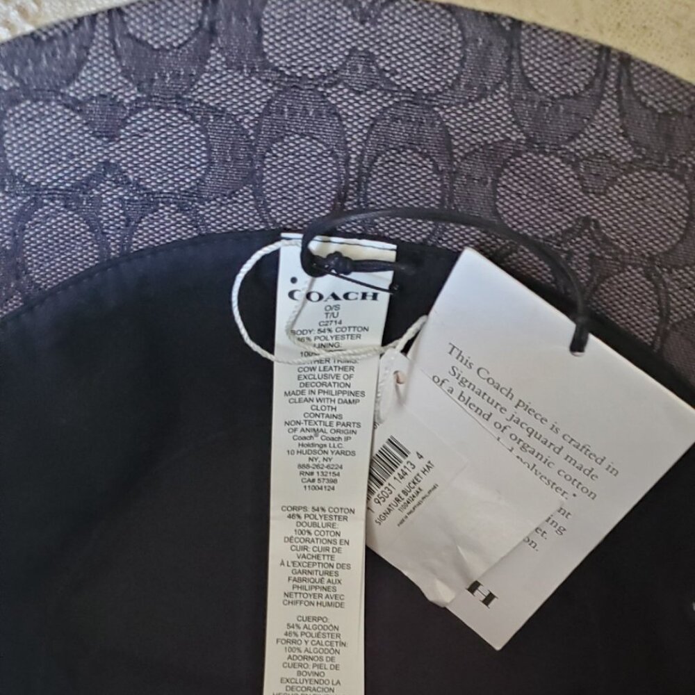 Coach Black Patterned Bucket Hat - Picture 4 of 4